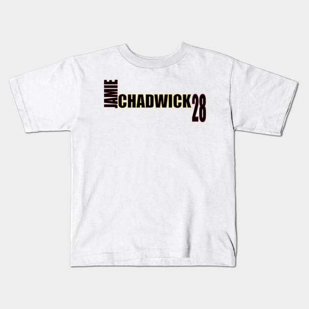 Jamie Chadwick '23 black text Kids T-Shirt by SteamboatJoe